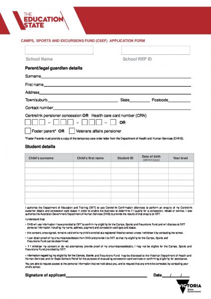 CSEF Application Form