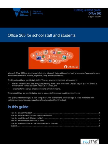 Office 365 for School Staff and Students